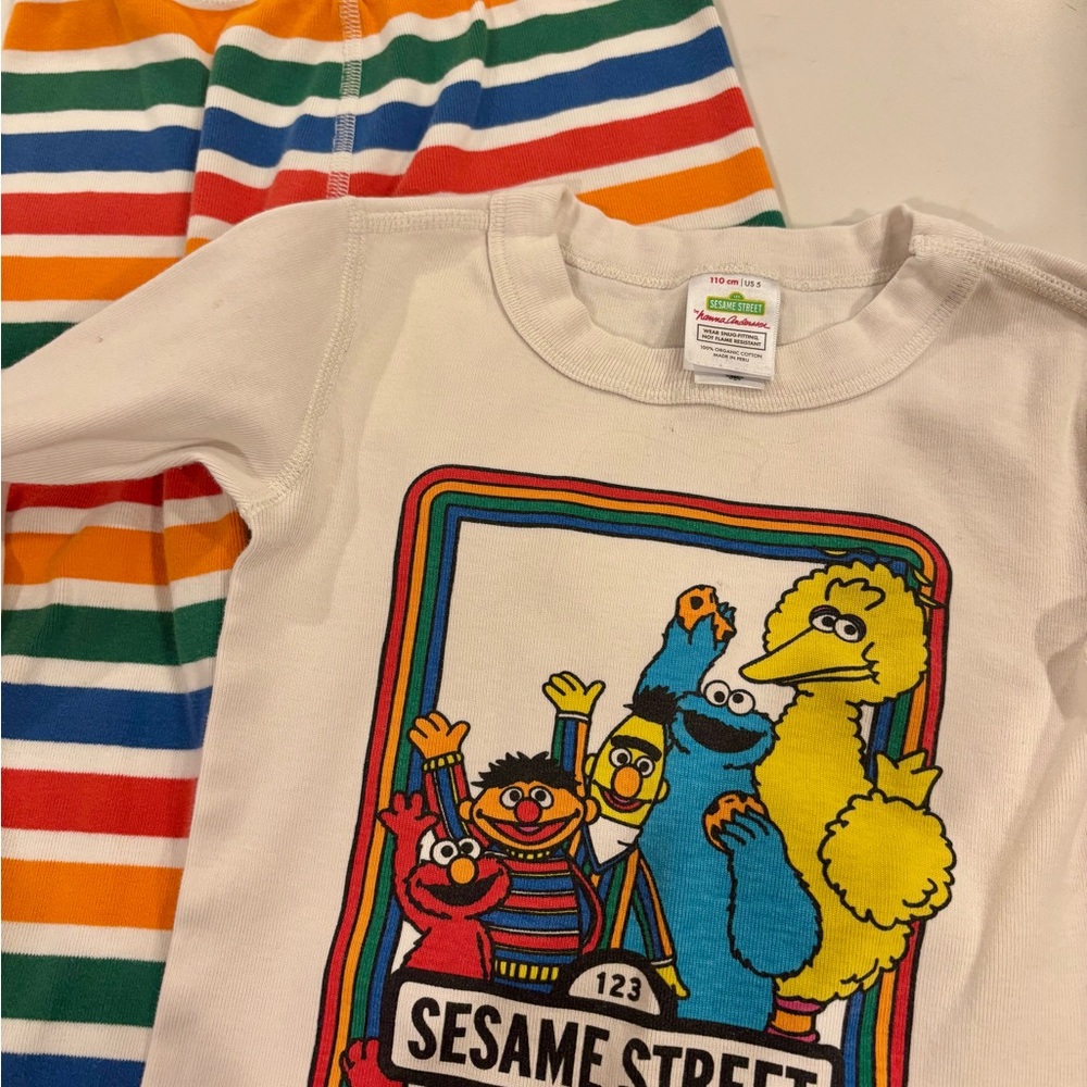 Sesame Street Striped Pajama Set